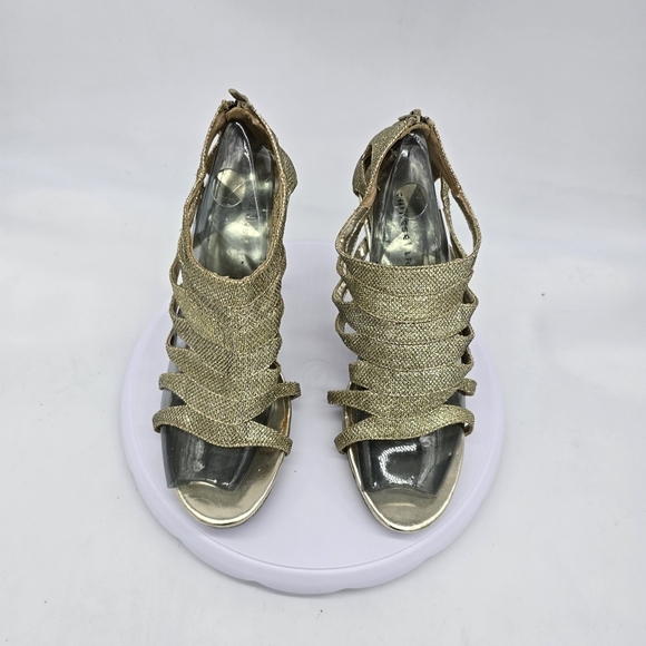 Chinese Laundry Shoes Women's 11 Impress Sparkly Open Toe Strappy Platform Heels - Picture 2 of 8